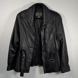 Vintage Leather Black Leather Size Medium with Belt